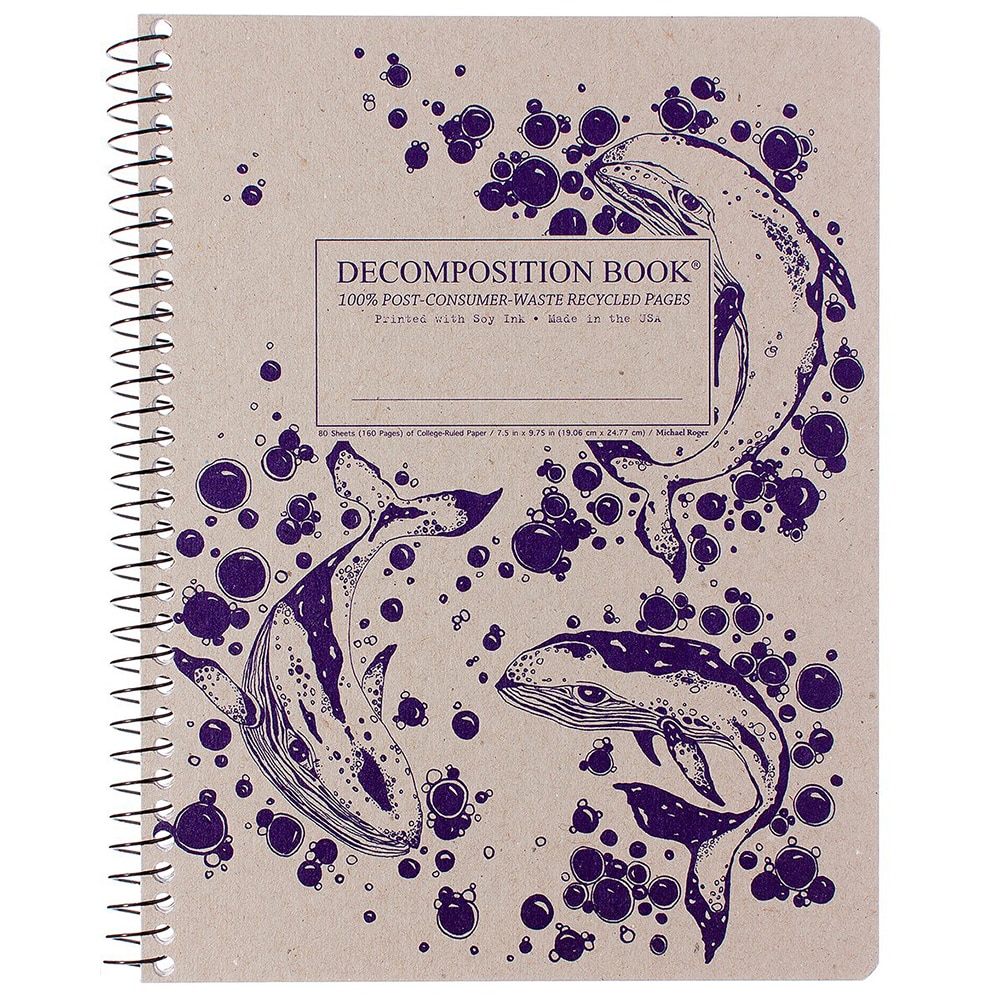Michael Roger Press, Composition Book, Art & School, 9"x7", Decomp, Humpback Whales, 3693